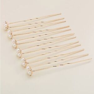 Hair clips 18 pcs Shaped Gold Fork Crystal Hairpin Rose Clips Accessory